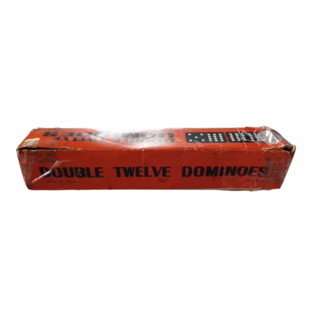 VTG Jaymar Double Twelve Wooden Black With Color Dots Dominoes 88 Pcs Taiwan